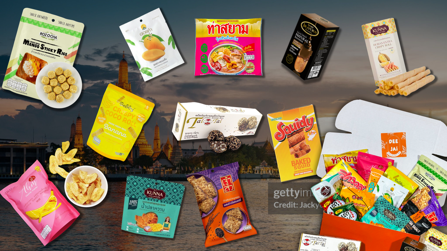 Thai snack, gift idea, thai food, thailand, healthy snack, snack box, best gift idea, mango sticky rice, tom yam gung, massaman, coconut, thoughtful gift